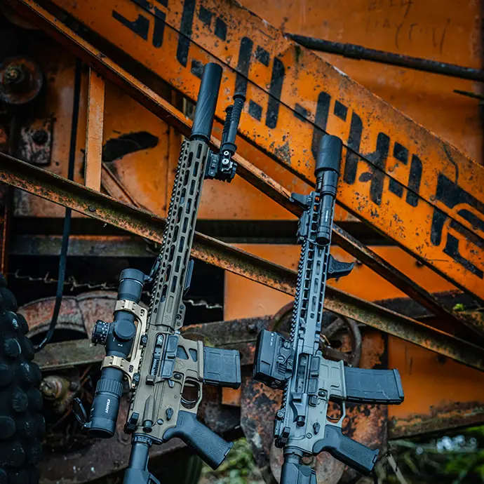 Two suppressors on AR-15 rifles